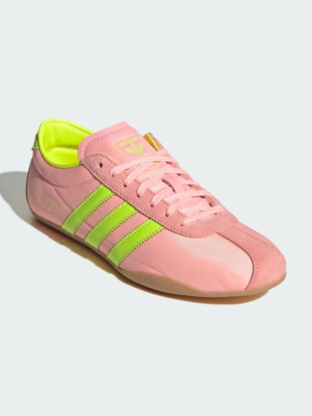 adidas Pink & Neon Green Low-Profile Samba-Inspired Sneaker - Picture 1 of 4